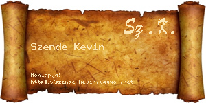 Szende Kevin névjegykártya