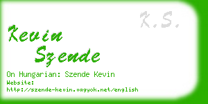 kevin szende business card